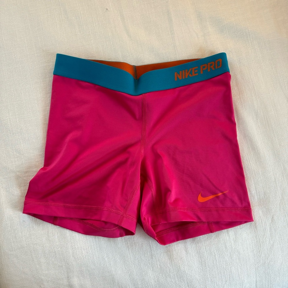 Bright Pink Nike Pro Spandex Shorts